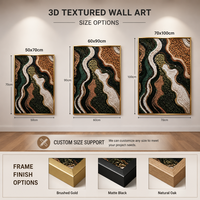 Art mural en relief texturé 3D fait main 50x70 60x90 70x100cm, peinture abstraite sur toile tuftée à techniques mixtes avec cadre pour hôtel