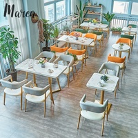 Ensemble de meubles modernes en cuir durable pour restaurants et cafés - Table, chaise, canapé, banquette pour restaurants de desserts