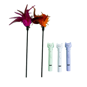Pabrik Harga terbaik multi-fungsi 5 jenis pola mainan kucing tongkat penggoda bulu lampu Laser kombo - Product Image 2