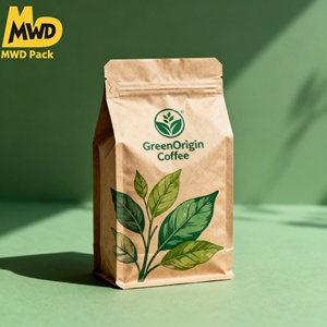 Miaowadi thân thiện với môi nâu kraft Craft giấy Dây Kéo Túi bền đáy phẳng túi cho cà phê & trà bao bì túi - Product Image 4