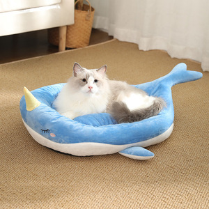 Cat Bed Round Breathable Polyester Fiber Pet Bed For Cat Hand Wash <b>Polybag</b> Packing Jiangsu Origin - Product Image 2