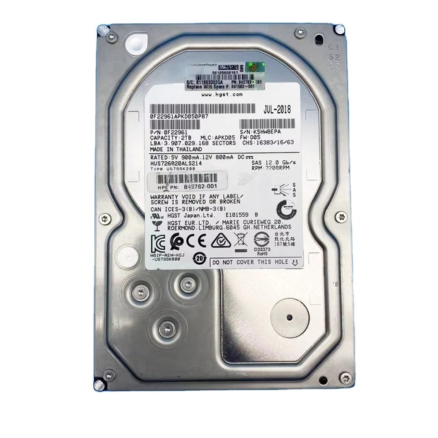 2TB 7.2K RPM SAS 12Gb/s Enterprise HDD HUS726020ALS214