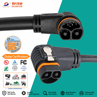 IP67 2+8 120A Batterieladeanschluss mit Einzelknopf, rechtwinkliger Stecker/Buchse, kundenspezifische Kabelkonfektion für Elektromotorräder