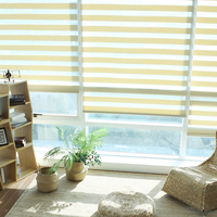 Persianas Verticales Coreanas Zebra Edición Romance, Cortinas Enrollables Motorizadas Personalizadas de Doble Capa para Ventanas Corredizas, Poliéster Integrado