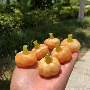 Local Stock Yellow Quartz Pumpkin Carving Natural Crystal Hand Carved Healing Home Decor Collection Folk <b>Art</b> Jiangsu Crystalhola - Product Image 3