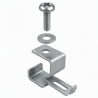 Support de fixation robuste en acier au carbone zingué avec fente rectangulaire et languette pour montage sur châssis de machine industrielle