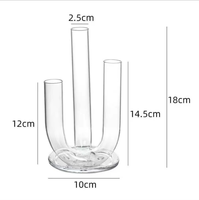 Vase en verre transparent à 3 tubes connectés, station de propagation hydroponique, vase à fleurs pour la décoration de table, de la maison et de mariage