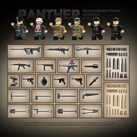 Char Panthère Allemand Militaire de la Seconde Guerre Mondiale MOC Blocs de Construction Jouet d'Ingénierie WW2 Army Tank 6 Soldiers For Military Fan