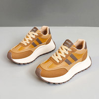 Nuevas Zapatillas Deportivas Casuales de Plataforma para Mujer, Invierno, Primavera, Verano, Otoño 2026, de Microfibra con Costuras de Cuero, Estilo Deportivo, Acolchadas, Sin Cordones