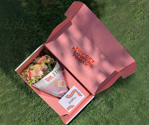 Custom Floral <strong>Flower</strong> Cardboard Shipping Carton White Cardboard Mailer <strong>Box</strong> Matt Lamination Embossing For <strong>Flower</strong> Bouquets - Product Image 3