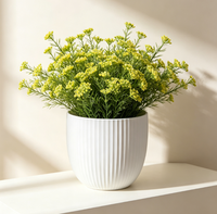 Pot de fleurs en plastique classique, moderne, minimaliste, simple, écologique, durable, à rayures verticales, pour la maison, vente en gros