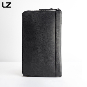 LZ đầy đủ hạt da du lịch tài liệu tổ chức RFID chặn hộ chiếu gia đình chủ YKK dây kéo thẻ trường hợp đen tối - Product Image 2