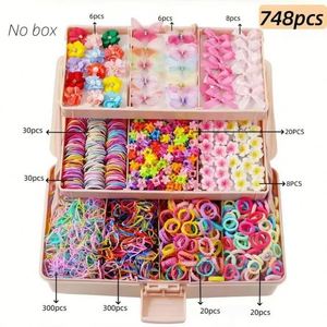 Kit de Pulseras de Goma DIY para Niñas, Manualidades para Fiestas de Cumpleaños, 28 Colores, Cuentas y Dijes, Organizador de 3 Capas, Estilo de Combinación de Colores - Product Image 3