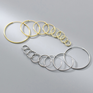 1 paio di orecchini a cerchio tondo in argento Sterling S925 1.5MM con cerchio liscio per donna gioielli regalo - Product Image 1