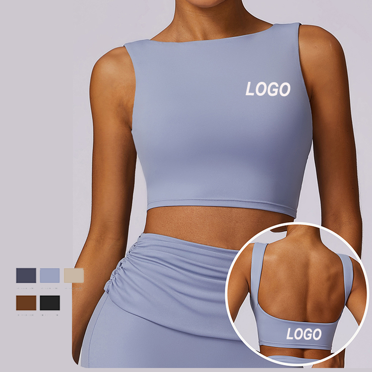 Cross Backless Yoga Vest Strength Gathered Quick-drying Fitness Clothes Running Tight Sports Fitness Sports Top Crop Top