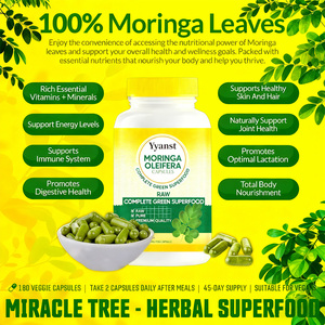 Capsules de Moringa végétalien OEM riches en vitamines et minéraux qui stimulent l'immunité favorisent la digestion Capsules de Moringa - Product Image 2