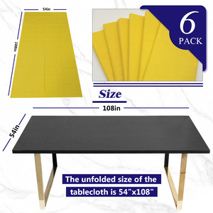 <strong>Yellow</strong> 54 Inch X 108 Inch 3 Ply Rectangle <strong>Table</strong> <strong>Cloths</strong> Premium Colorful Paper <strong>Table</strong> <strong>Cloth</strong> for Restaurant - Product Image 3
