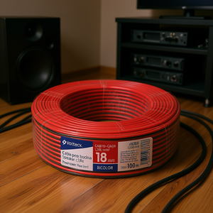 Cable de Altavoz Bicolor Volteck de 18 AWG, 100 m, Cobre Estañado, Revestimiento de PVC, Cable de Audio y Video para Sistemas de Cine en Casa y de Audio para Automóviles - Product Image 2