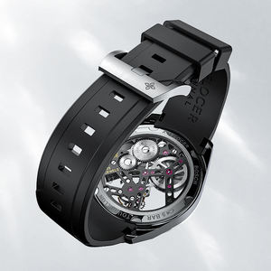 Reloj Tourbillon Original AGELOCER con Bisel Arcoíris, Reloj Mecánico Manual de Lujo para Hombre con Esfera Esqueleto, Regalo de Cumpleaños Negro para Hombre - Product Image 4