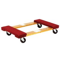 Chariot de déménagement avec extrémités en moquette grise Chariot à outils en bois TC0500 Chariot pour meubles en bois Chariot à 4 roues 300kg Capacité de charge