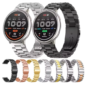 Lusso argento metallizzato frontiera polso 20Mm 22Mm metallo inossidabile <span class=keywords><strong>cinturino</strong></span> in acciaio <span class=keywords><strong>cinturino</strong></span> per Samsung Galaxy <span class=keywords><strong>Huawei</strong></span> attivo - Product Image 1