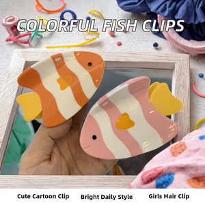 Pinces à cheveux mignonnes et colorées en acétate, style européen et américain, motif poisson de dessin animé, pour filles, usage quotidien, accessoires capillaires, pinces à mâchoires animales - Product Image 2