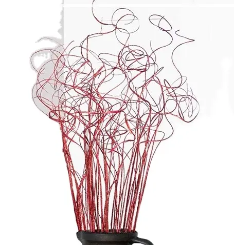 Natural Curly Willow Branch com Glitter, Home Decor Vase Filler para Casamentos Party Holidays