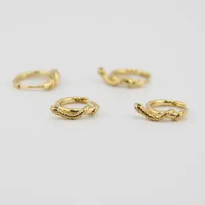 2023 Popular Fashion Jewelry Earrings 14K Solid Rose Gold Hoop Earrings Snake Earrings Women