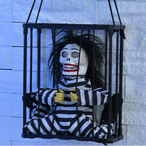 Halloween électrique lueur Cage fantôme citrouille sorcière suspendu fantôme prisonnier <span class=keywords><strong>chambre</strong></span> prison mort suspendu fantôme décor - Product Image 4