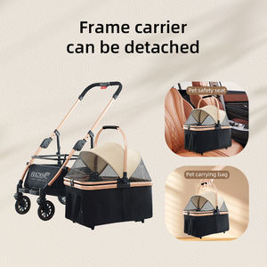 Trasportino Pieghevole di Lusso Portatile a Quattro Ruote per Gatti e <span class=keywords><strong>Cani</strong></span>, Passeggino per Animali Domestici Giapponese - Product Image 6