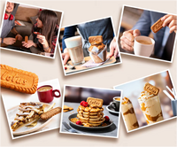 Biscuits carrés fourrés au cacao importés de Belgique, emballage en carton de 125 g