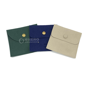Shero Microfibra Bolsas de joyería Sobre de algodón personalizado Bolsa de joyería Bolsas de joyería de terciopelo personalizadas con botón - Product Image 1
