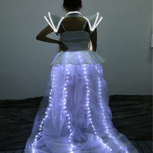 Chaleco blanco LED que brilla intensamente puesta en escena Hot Girl Outfit White Light Flash Suit bar KTV Liquor Props - Product Image 3