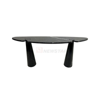 NEWSTAR Élégante table console longue en marbre vert Mobilier moderne pour les espaces de vie sophistiqués