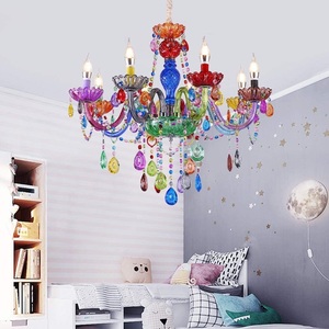 Lámpara colgante de cristal K9 de colores, decoración de techo, sombra multicolor, iluminación para dormitorio y sala de estar - Product Image 3