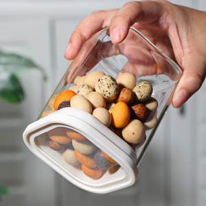 Nuevas Tendencias <span class=keywords><strong>de</strong></span> Moda, Diseño Creativo, Juego <span class=keywords><strong>de</strong></span> Recipientes Apilables para <span class=keywords><strong>Cocina</strong></span>, Frascos <span class=keywords><strong>de</strong></span> Vidrio Herméticos con Tapas <span class=keywords><strong>de</strong></span> Silicona - Product Image 5