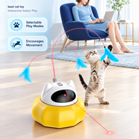 QKEE Grosir Kustom OEM Mainan Laser Kucing Otomatis USB Isi Ulang dengan Bulu Bergerak & Penggoda Permainan Sembunyikan-Cari untuk Kucing