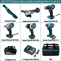 Ensemble d'outils professionnels MKT 18V avec batterie lithium-ion rechargeable, adapté à la réparation automobile, à la construction, au travail du bois et au bricolage