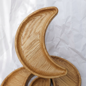 Cuenco de Madera Artesanal en Forma de Luna, Portavelas de Cera Natural para Interiores Rústicos y Modernos - Product Image 1