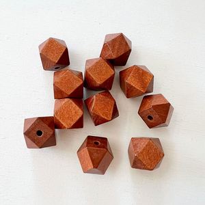 Cuentas Geométricas de Madera de 16 mm, Cuentas de Madera en Forma de Polígono, Cuentas Hexagonales de Madera para Guirnaldas - Product Image 2