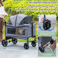 Poussette de voyage de jogging de luxe à 4 roues pliable petite poussette double jumelle pour chien et chat Style moderne