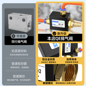 Xinde Pneumatic <b>Quick</b> Exhaust Valve Qe-02 Cylinder 0.15-0.8Mpa Pressure Relief Vent Valve - Product Image 3