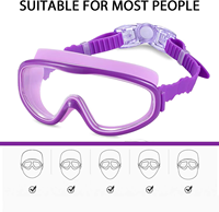 Lunettes de natation souples en silicone pour enfants avec verres en polycarbonate - Anti-buée, étanches, protection UV à 95 %, emballage en boîte PP pour 3-12 ans