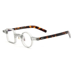 Nouvelles montures de lunettes optiques rondes en acétate texturé, durables et élégantes, de couleur noire, pour visage en forme de losange - Product Image 4