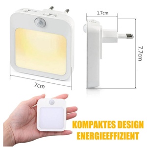 1pcs LED Night <b>Light</b> Socket with <b>Motion</b> <b>Sensor</b> Twilight <b>Sensor</b> Night Lamp Cabinet Lamp Warm White - Product Image 2
