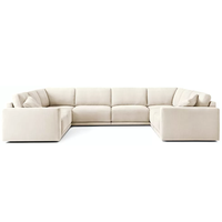 Canapés contemporains de luxe pour salon, en tissu personnalisé, avec accoudoirs larges, rembourrés en mousse, mobilier d'intérieur pour hôtels et villas