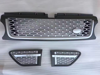 Cache-Vent Latéral de Grille de Pare-Chocs Avant Noir Argent Compatible Land Rover Range Rover Sport 2010-2013 L320