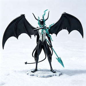 Figura de acción de demonio alado estilo <span class=keywords><strong>anime</strong></span>, estatua de resina detallada con lanza, regalo coleccionable de decoración de escritorio para fanáticos de la fantasía - Product Image 1