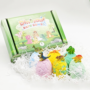Vente en gros de boules de mousse pour le bain vegan naturelles pétillantes Spa bulles relaxantes naturelles bio pétillantes oeufs de dinosaure coffret cadeau bombe pour le bain - Product Image 1