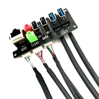 Cable para Panel de Carcasa de PC con Doble USB 2.0, Doble USB 3.0, Conector de Audio HD y RJ45 para Red de Internet